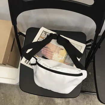 

Women Men Black White waterproo Waist Bag Outdoor Breast Package Wallet Brand Sports Vintage Students Versatile Shoulde Bag