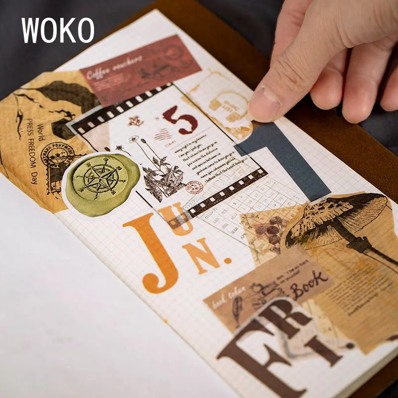 

WOKO 32pcs/pack Day Payment Bullet Journal Material Vintage Date Daily Week Decoration Sticker DIY Scrapbooking Planner Escolar
