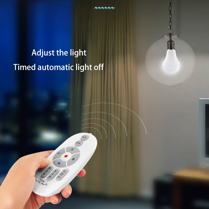 Ampoule LED intelligente avec télécommande sans fil, veilleuse, minuterie,  lumière chaude et froide, intensité variable, 6W, 9W, 12W, RF 2.4G