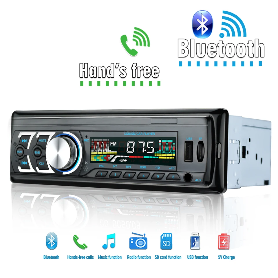 Автомобильный Радио стерео плеер Bluetooth телефон аудио Авто AUX-IN MP3 FM/AM/USB/1Din/пульт дистанционного управления 12 В универсальная JQ1781