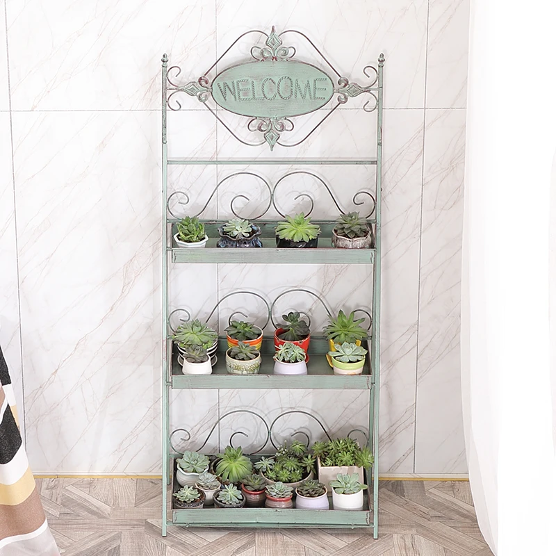 

Balcony Decorative Flower Stand Home Wrought Iron Multi-layer Indoor Green Radish Multi-flower Pot Flower Shelf Shelf Rack