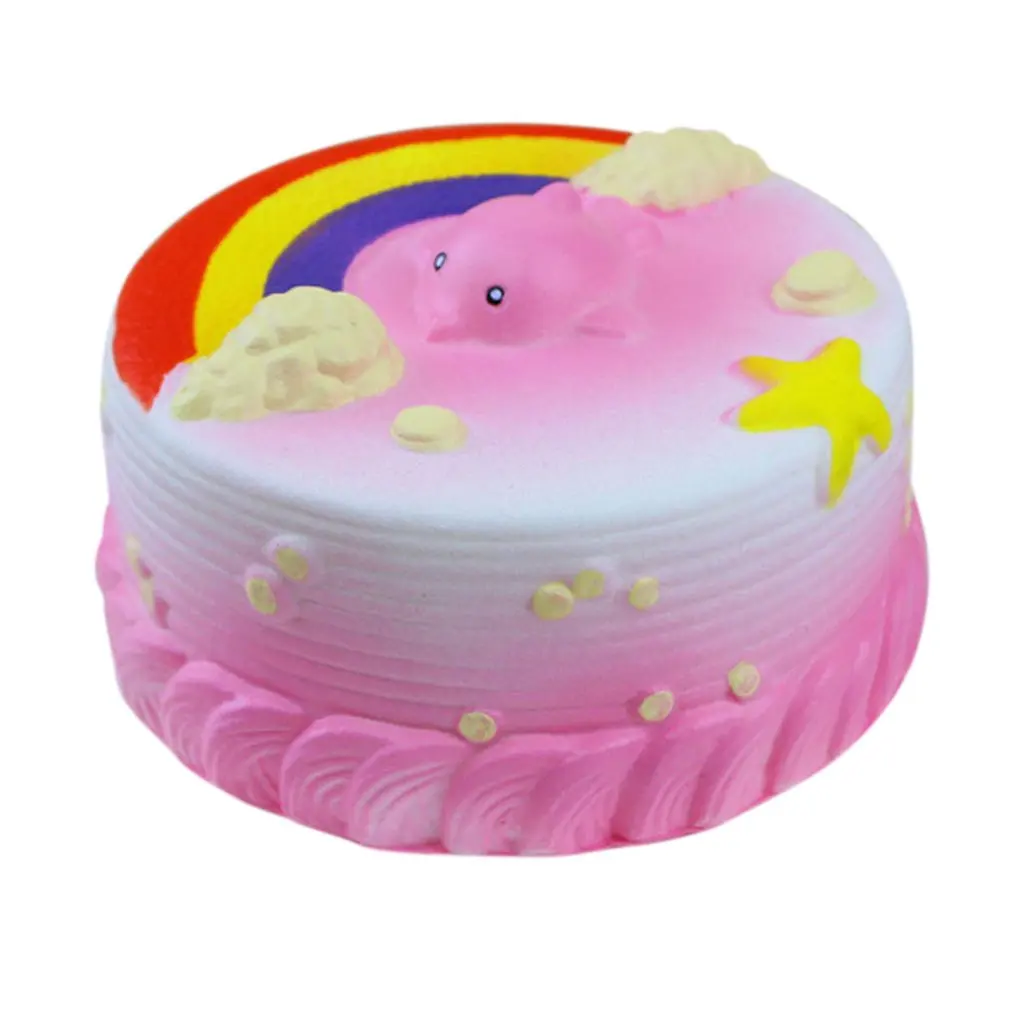 

11CM Sea Cake Cream Squeeze Toy Squishy Slow Rising Decompression Squeeze Toys 2018 PU ocean cake kids pretend play toy
