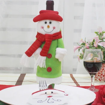 

2pcs Santa Decor Set Christmas Halloween Thanksgiving 25*11cm Wine Bottle Cover
