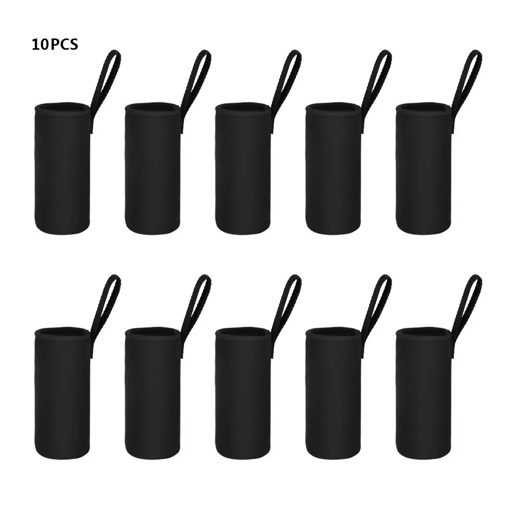 10pcs/set 550ML Black Sport Water Bottle Cover Insulator Sleeve Bottom Protective Case Holder Accessories | Дом и сад