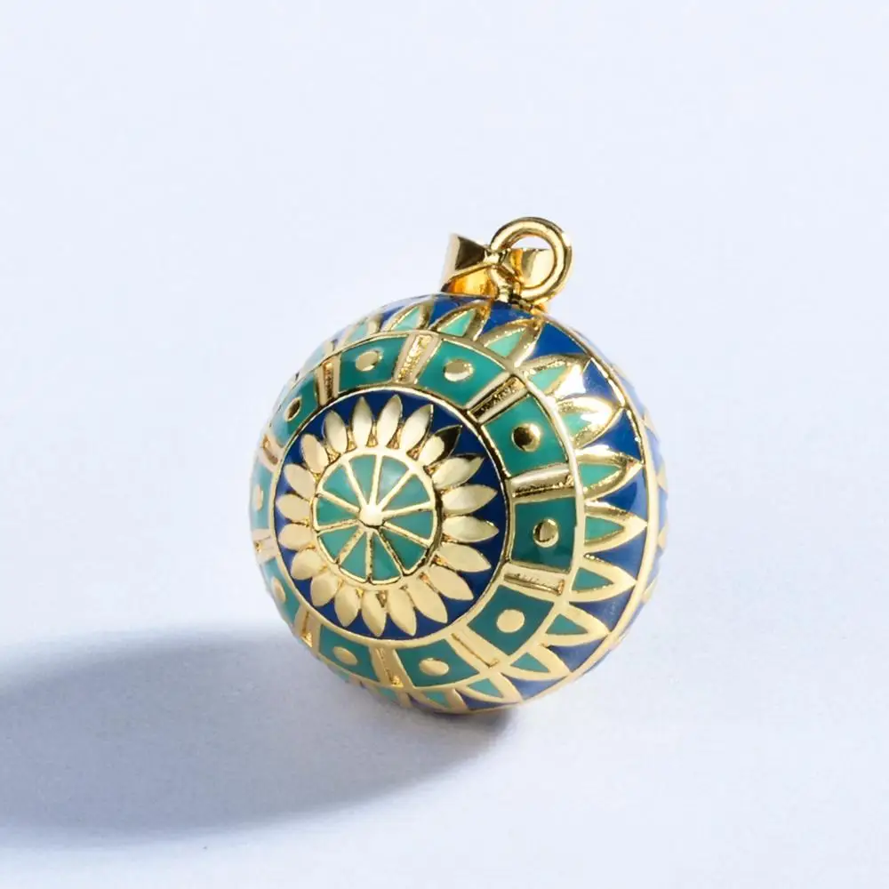Eudora, зеленый шар гармонии для беременных, ожерелье для беременных, шар бола, подвеска с цветком от солнца, роскошные ювелирные изделия для женщин, подарок для душа - Окраска металла: Ball-B336-1