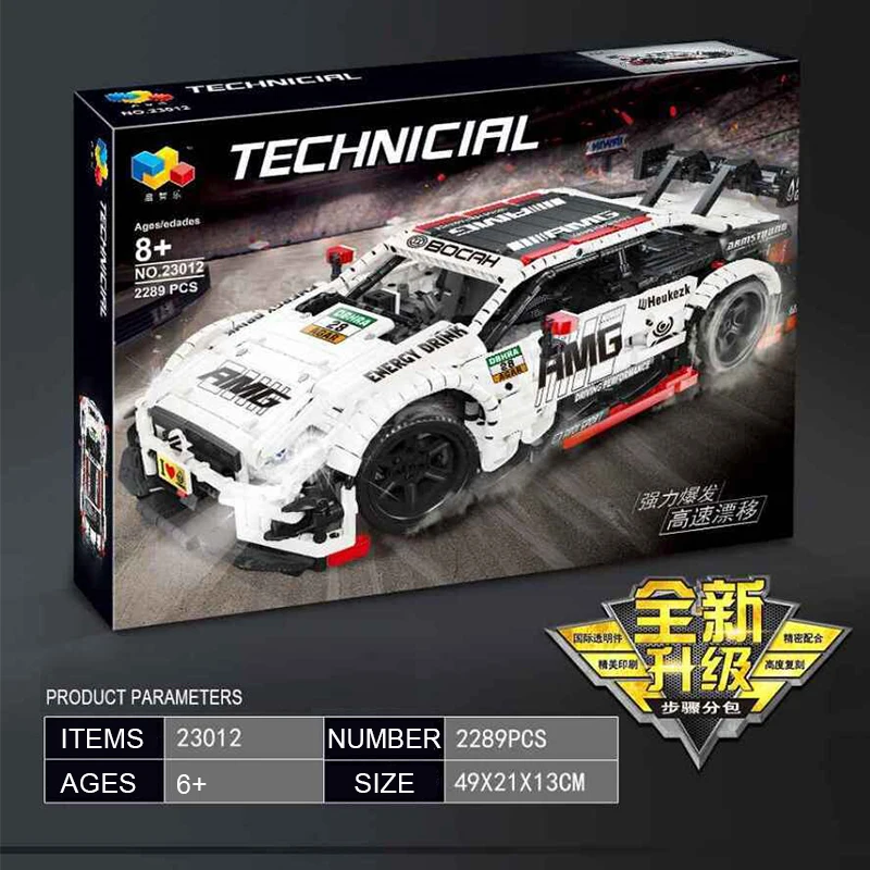 Супер гоночный автомобиль AMG C63 23012 совместимый Technic MOC-6687 6688 строительные блоки кирпичи развивающие игрушки рождественские подарки со светодиодами