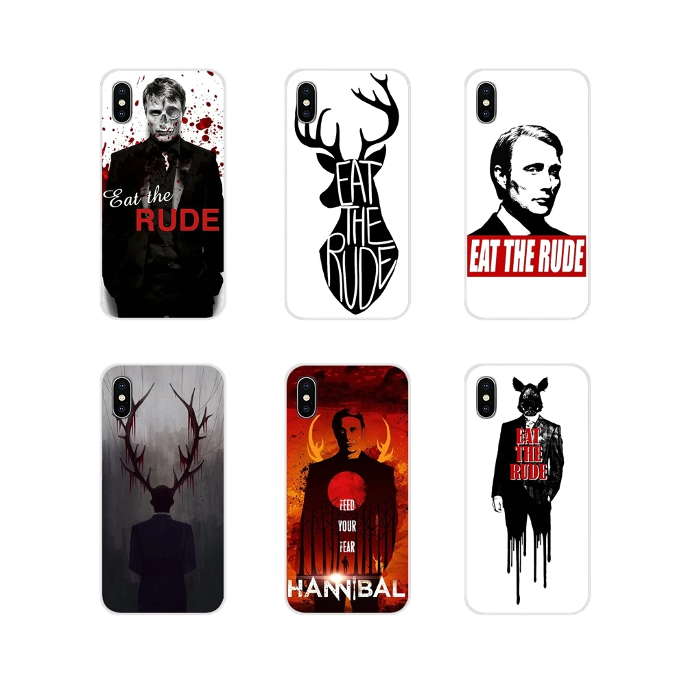 For Apple iPhone X XR XS 11Pro MAX 4S 5S 5C SE 6S 7 8 Plus ipod touch 5 6 Transparent Soft Bag Case Screen Hannibal Eat The Rude | Мобильные