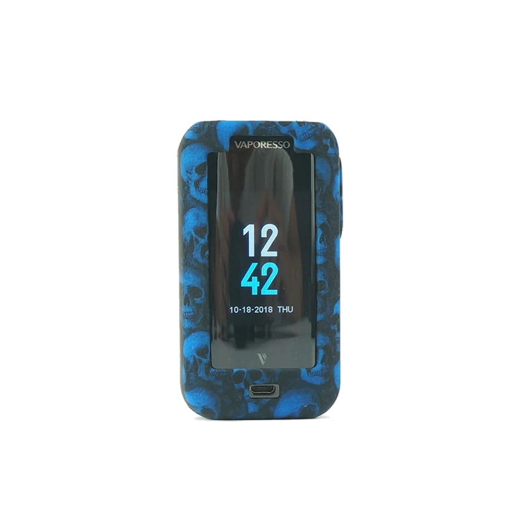 Силиконовый чехол для Vaporesso люкс skull 220W защитный чехол текстура кожи резиновый рукав щит обертывание подходит vaporesso люкс 220w череп - Цвет: blue skull