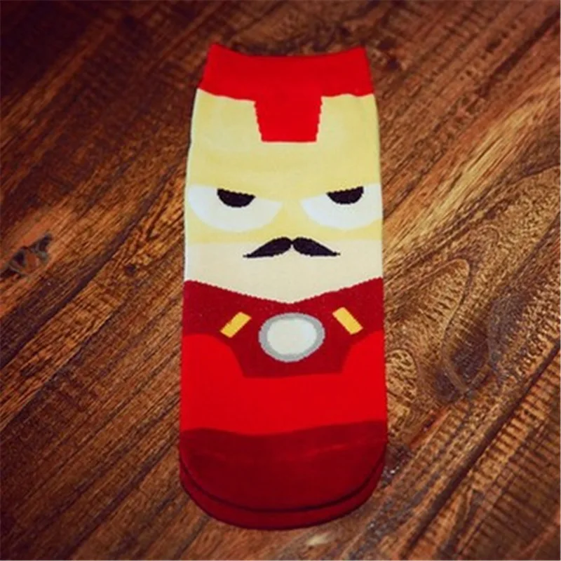 Iron Man Мужские носки с забавными персонажами из мультфильмов; Новинка; носки с Бэтменом, капитаном Америка, Халком, Суперменом, человеком-пауком, супергероями; Веселые носки - Цвет: Iron Man