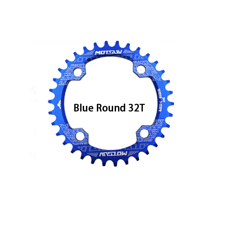 Blue 32T EJOYQI велосипед Кривошип 104BCD круглой формы узкий широкий 32 T/34 T/36 T/38 T MTB CTB велосипедная Звездочка велосипед - Цвет: Blue 32T