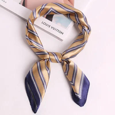 60*60 см квадратный шарф повязка для волос женский элегантный маленький винтажный обтягивающий Шарф Ретро платок на шею шелковый шарф, квадратные шарфы FJ023 - Цвет: 22