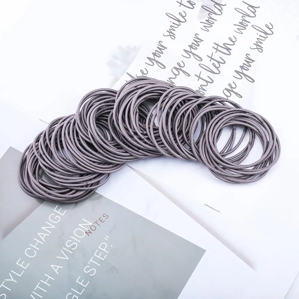 Levao 50PCS Rubber Bands Scrunchies Seamless Hair Rope High Elastic Hair Rings Women Simple Hair Accessories Ponytail Hair Rope - Цвет: F