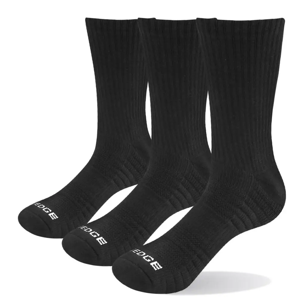 YUEDGE/3 пары носков для мужчин, больше стилей формальных Хлопковых Носков, брендовые Модные дышащие рабочие Повседневные носки - Цвет: 1901BK