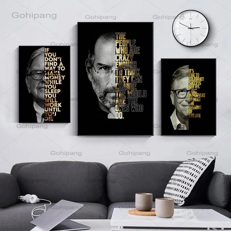 Steve Jobs Quote Abstract Canvas Wall Art, Motivational Art, Home Decor