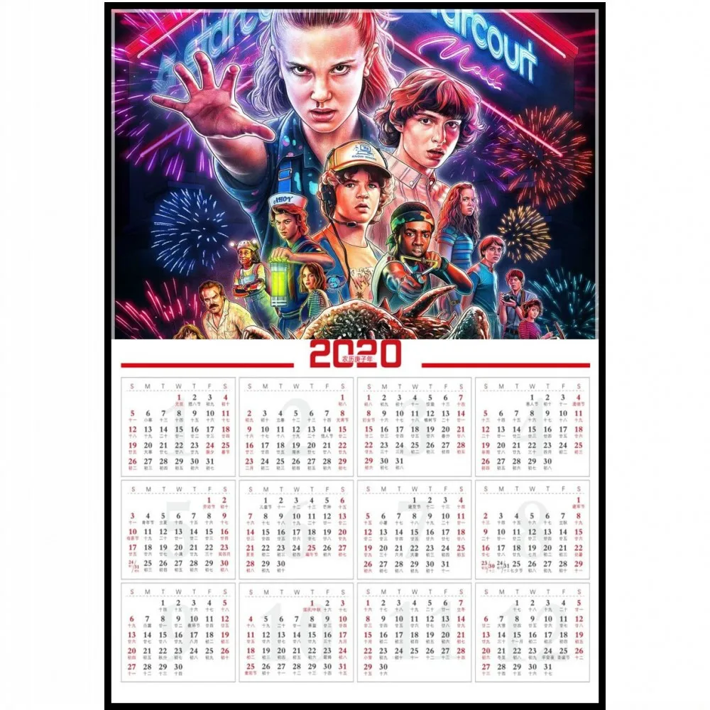 Постеры Stranger Things Сезон 3 постеры из фильма 2020 календарь настенные наклейки печать