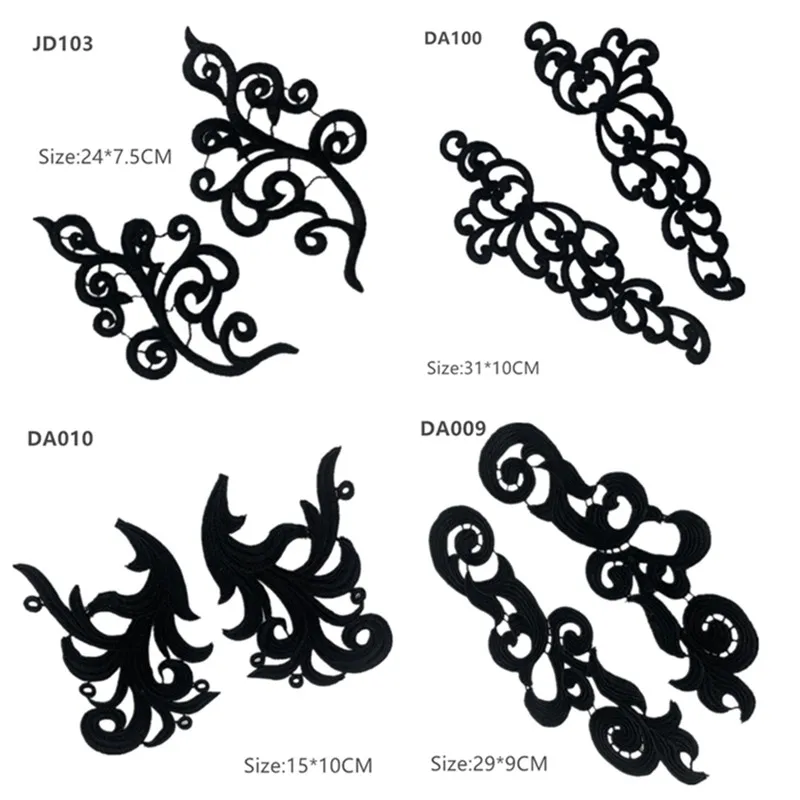 1 pair Embroidered Patches for Clothing Lace Applique patch Ballet Costumes Dress Sewing Crafts DA89 DA019