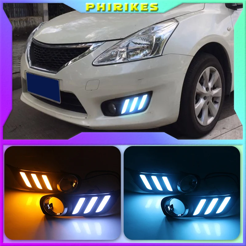 

1 пара 12 В Автомобильные светодиодсветодиодный дневные ходовые огни DRL Противотуманные фары для Nissan Tiida 2011 2012 2013 2014 2015