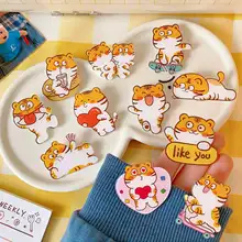 

5PCS Cute Tiger Acrylic Brooch INS Pin Pendant Badge Children Student Badge Patch Brooch Unisex Bag Clothes Jewelry Accessories