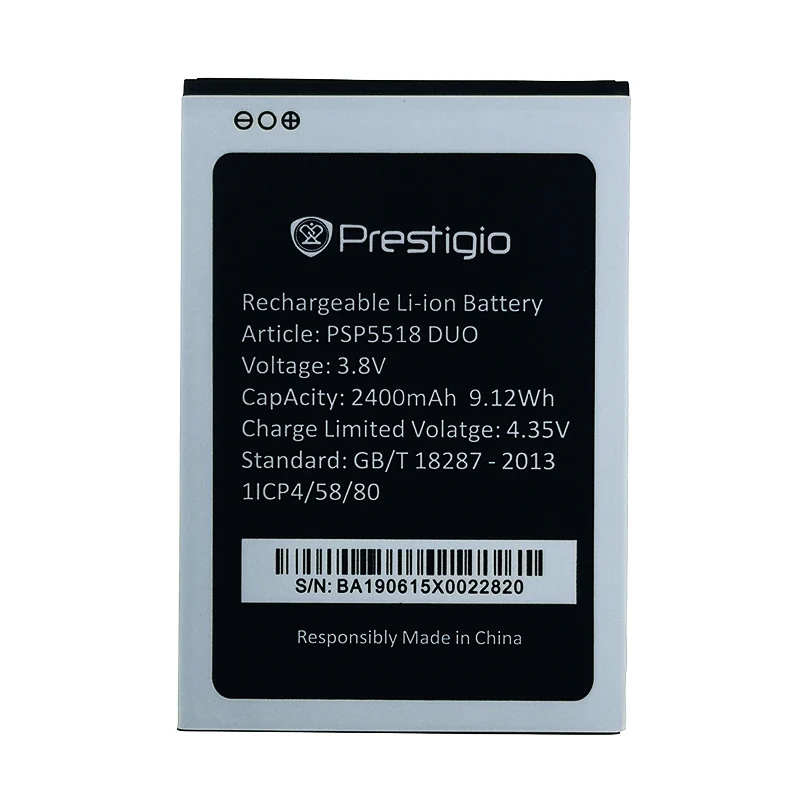 Аккумулятор 2400mAh PSP5518 DUO для телефона Prestigio Muze X5 Lte новейшее производство Высококачественная батарея+ код дорожки