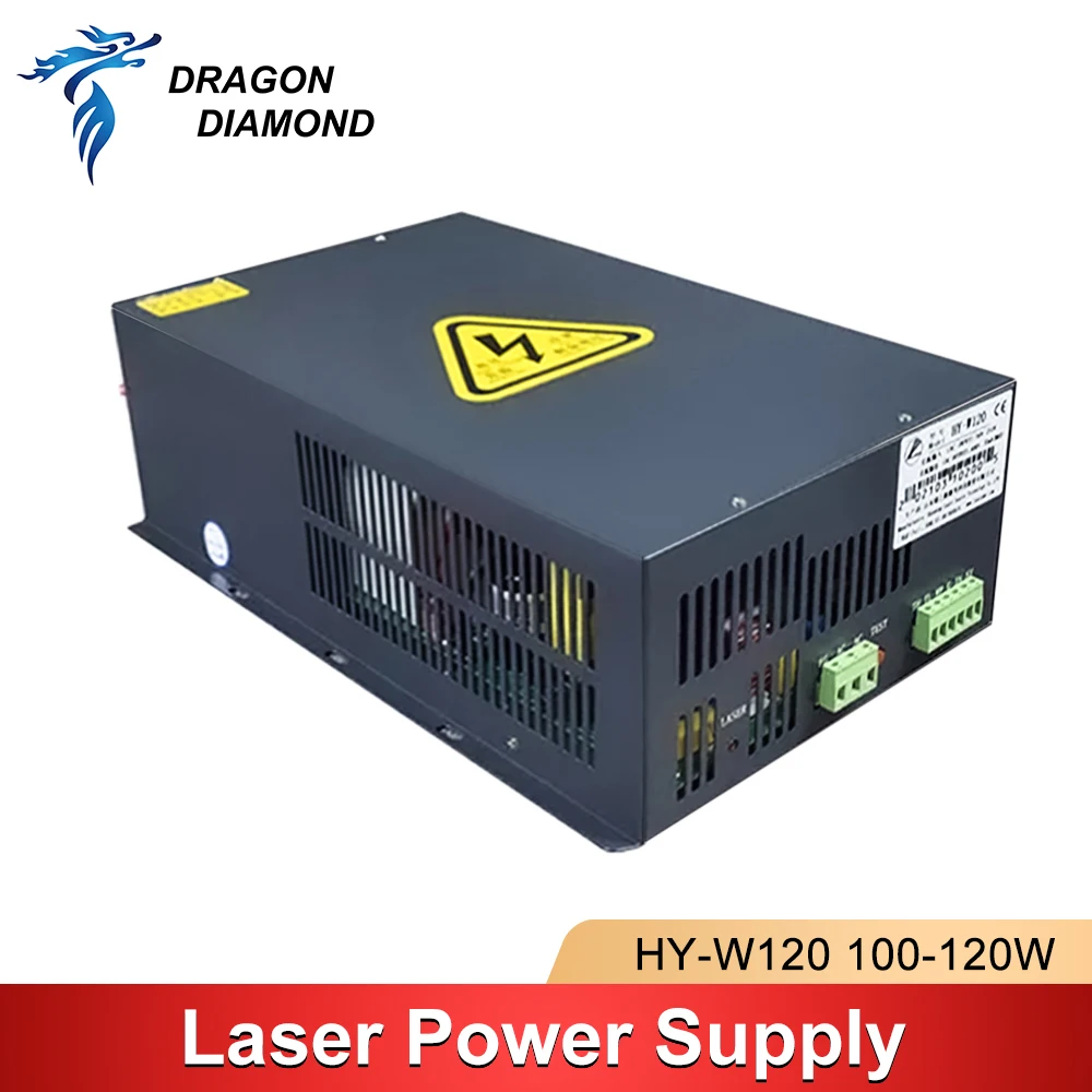 100-120W Co2 Laser Power Supply 110V/220V For CO2 Laser Tube Engraving and Cutting Machine HY-W120 dragon diamond laser hinge cover mechanical parts for co2 laser engraver and cutting machine diy co2 laser kit with zinc alloy