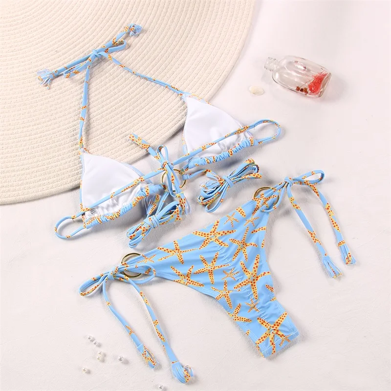 swimsuit Zrtak 2022 Swimwear Women Bathing Suit Bandage String Bikinis Female Quality Pleated Swimsuit Hollow Out Double-Sided Bikini Set cheap bikini sets