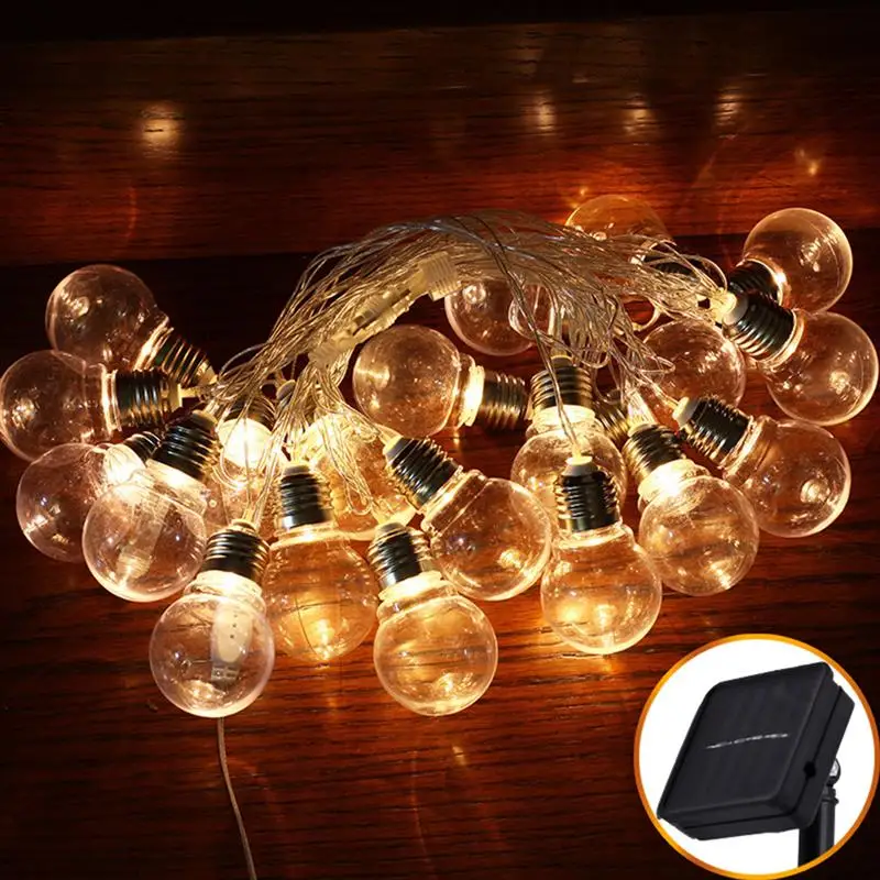 

10 Light Bulb Creative Solar Light String Colorful Light String Garden Wedding Party Decoration 5M