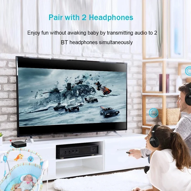 2 in 1 Bluetooth Transmitter Receiver Bluetooth o Adapter 3 5mm AUX APT X for TV Headphones Speaker