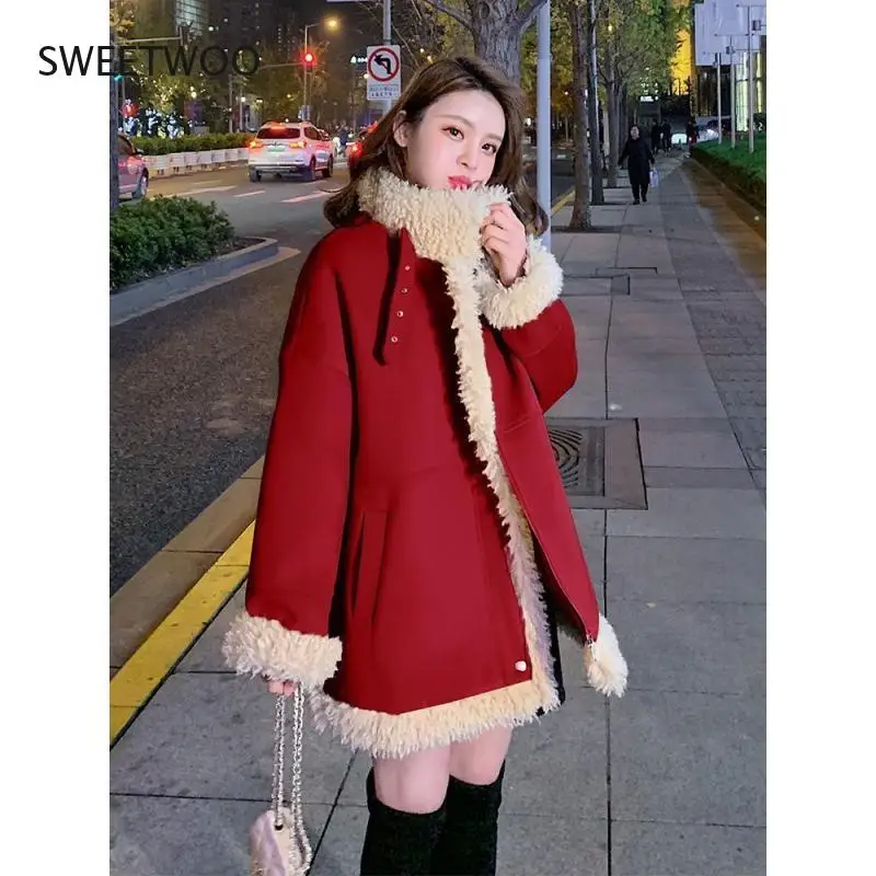 A Elegant Faux Fur Coat Women Winter Thick Warm Soft Fleece Jacket Pocket Zipper Outerwear Overcoat Bear Teddy Coat 2022