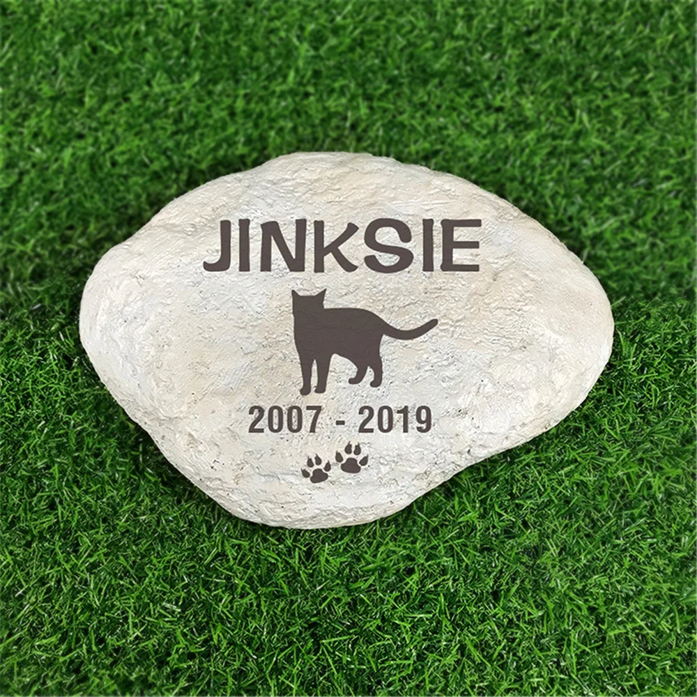 Personalized Resin Pet Memorial Stones For Paw Print Garden Stones Grave Markers For Outdoor garden decoration 11"&times;8" JSYS