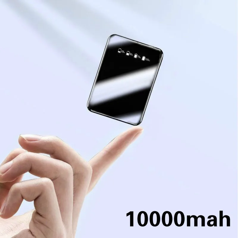 10000 мАч mi ni power Bank Dual USB для Xiao iPhone 6 7 8 X быстрое зарядное устройство с двумя портами
