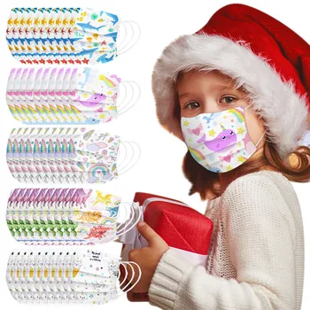 

50pcs Children's Face Mask Disposable Unisex Cartoon Printed Soft Masks 3-Layer Non-woven Fabric mascaras para la boca masker