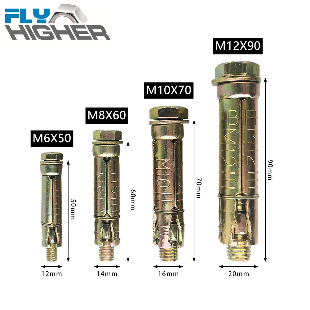 M6/8/10/12 Heavy Duty Concrete Expansion Shield Anchor With Hex Bolt