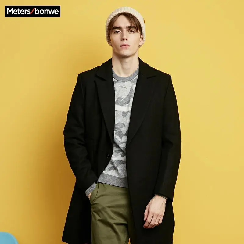 Metersbonwe Зимняя шерстяная куртка мужское шерстяное пальто высокого качества