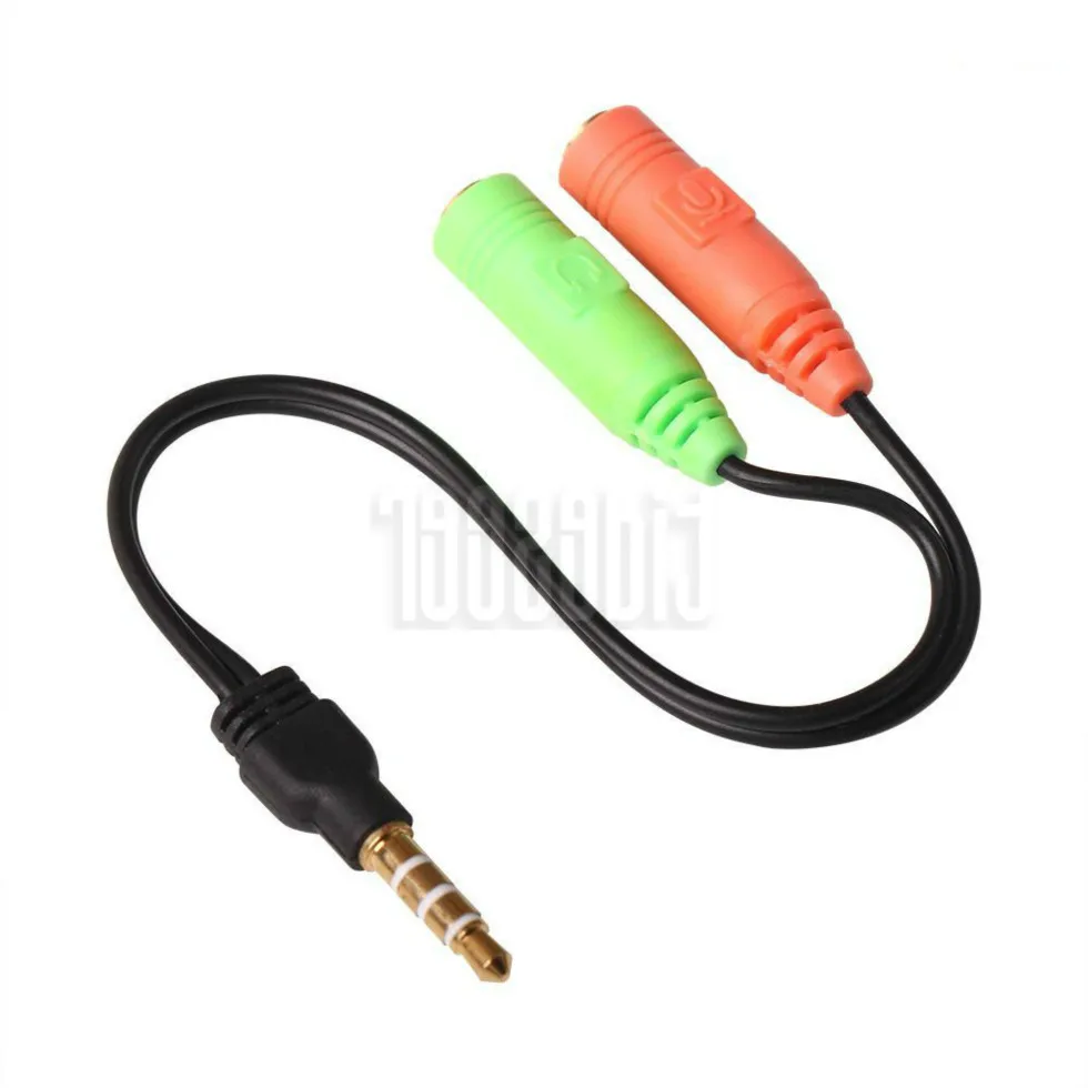 Audio Splitter Cable 3 5mm 1 Male to 2 Dual Female Aux Cord For Headset Earphone Headphone MP3 4 Stereo Plug Adapter 2000pcs