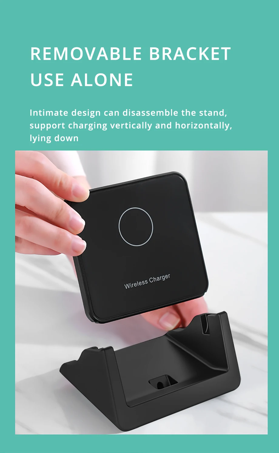 Bonola 10W Qi Wireless Charger RIntelligent Recognition Fast Wireless Charging Stand Pad for XiaomiHuaweiSamsungiPhone Holder (10)