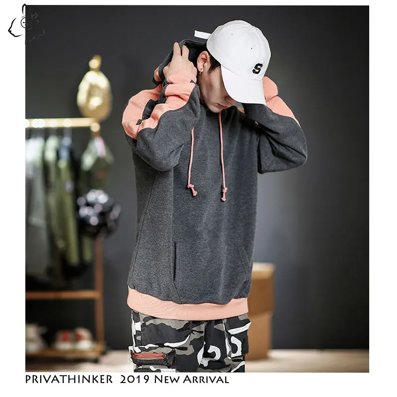 

Privathinker Men Overssize Patchwork Streetwear Sweatshirts 2019 Mens Harajuku Casual Hoodies Male Hip Hop Sweatshirts Autumn