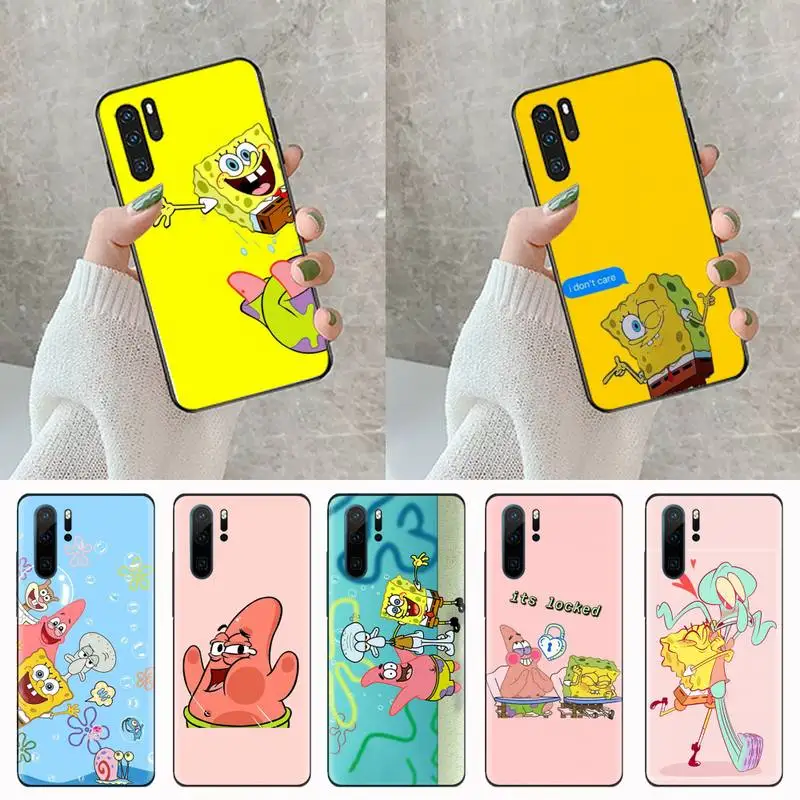 

Fashion SpongeBos SquarePants Phone Case For Huawei P9 P10 P20 P30 Pro Lite smart Mate 10 Lite 20 Y5 Y6 Y7 2018 2019