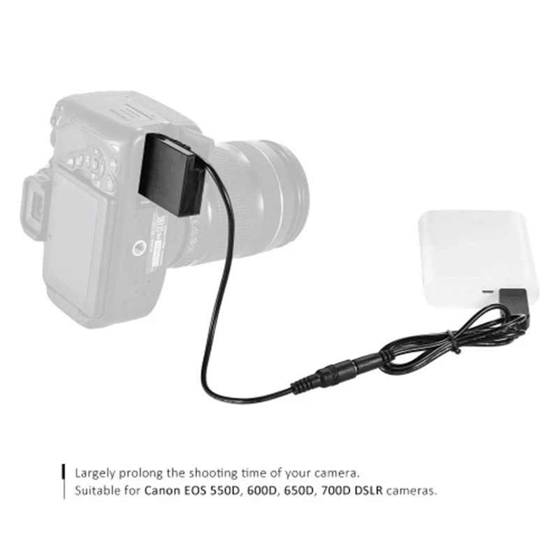 DR-E8 батарея с блоком питания постоянного тока USB Кабель-адаптер замена для LP-E8 для Canon EOS 550D 600D 650D 700D DSLR камер