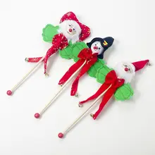 Christmas Bells Plush Doll Holiday Kids Toy Decor Hand Ring Bells With Wooden Handle Gift Home Ornaments Adornos De Navidad