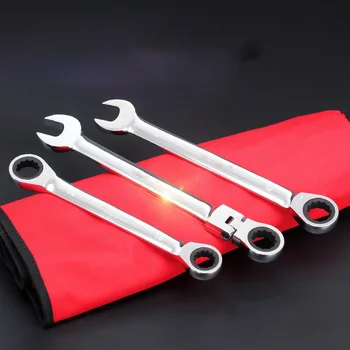 

Dual-use Movable Head Ratchet Wrench Quick Wrench Set fixed/Movable Head Car hand repair kit Car repair hardware set