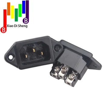 

Hifi audio Brass Pure copper plating Rhodium US plug IEC inlet Power Electric Socket amp chassis AC 250V 10A 24K 1pcs