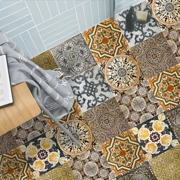 

Dirty Old Style Mandala Distressed Floral Ornament Wall Sticker Kitchen Home Decor Ceramics Wall Decals Tiles Ground Art Mural