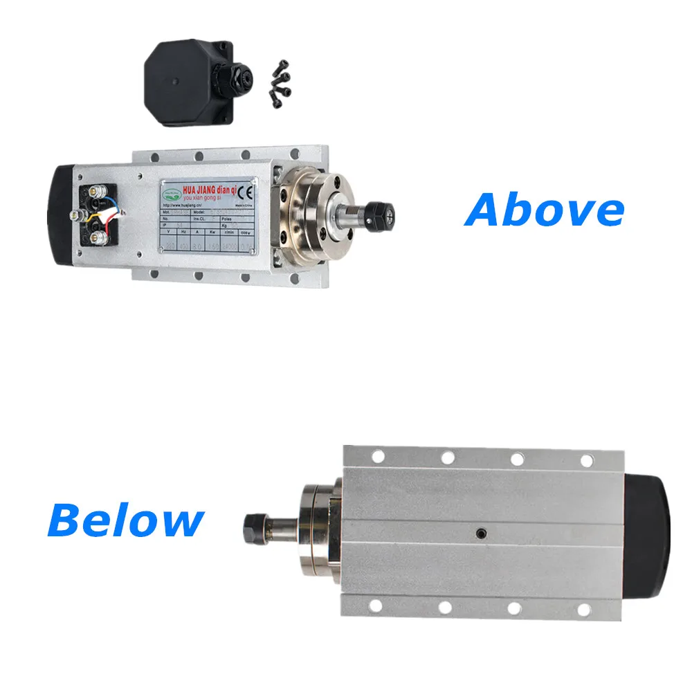 1.5KW/1500W 110V/220V Square Fan Cooling Spindle ER11 Spindle+ 1.5KW VFD Inverter+ 13pcs/set ER11