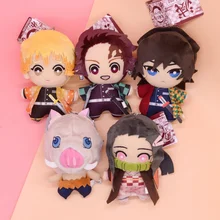 Jouet en peluche du dessin animé Demon Slayer pour enfant, poupée de personnage de Kimetsu No Yaiba, Agatsuma Zenitsu, Nezuko, Hashibira, taille de 15 cm, idée cadeau,