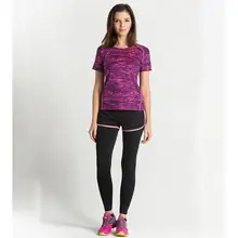 Hobbylane Для женщин Спорт Йога Slim Fit дышащая быстросохнущая футболка с короткими рукавами