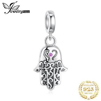

JewelryPalace 925 Sterling Silver Fatima Hand Beads Charms Silver 925 Original For Bracelet Silver 925 original Jewelry Making