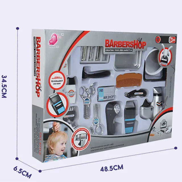 Kids Hair Salon Kit Pretend Play Hairdressing Simulation Toy for Toddler Dryer Beauty Tools Make Up Set for Little Girl Boy 4