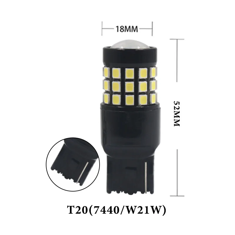 2X Автомобильный светодиодный P21W 1156 BA15S 1157 BAY15D P21/5 Вт T20 7440 W21W 2835 42SMD DRL сигнала поворота Стоп-сигнал задний фонарь стоп-сигнала Авто белый красный DC12V - Испускаемый цвет: 7440 White