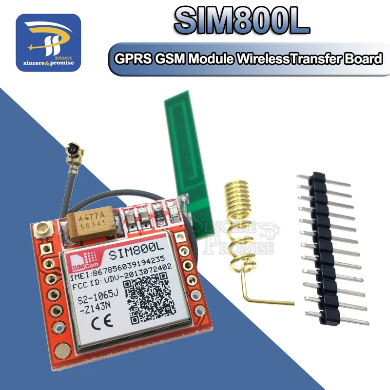 Smallest SIM800L GPRS GSM Module Kit MicroSIM Card Core BOard Quad-band TTL Serial Port With the Antenna DIY