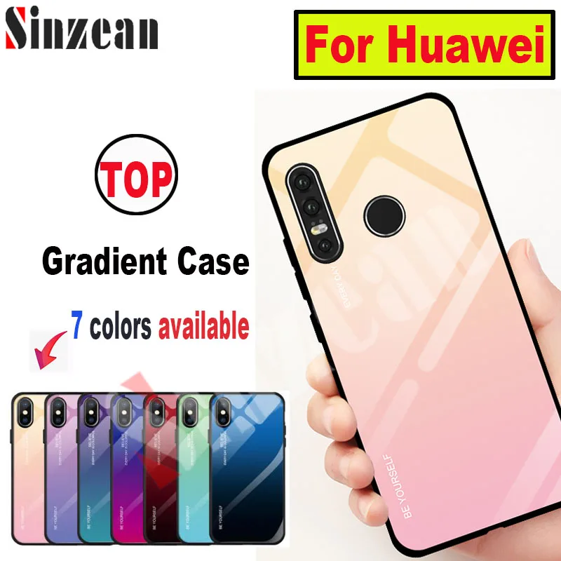 

Sinzean For Huawei P30 Pro/P30 lite/P20 lite 2019/P Samrt Plus 2019/P Smart Z/Honor 8X MAX Premium Gradient Glass Phone Case
